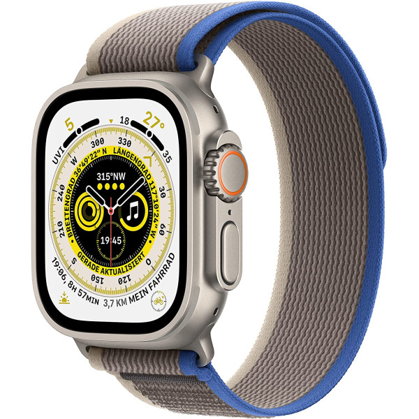 Apple Watch Ultra Smartwatch (blue/grey, 49mm, Trail Loop, Titanium Case, Cellular) MQFV3FD/A Apple Watch Ultra Smartwatch (blue/grey, 49mm, Trail Loop, Titanium Case, Cellular) MQFV3FD/A