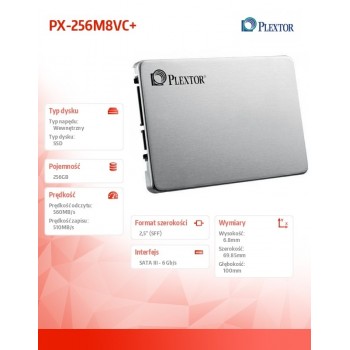 Dysk SSD M8VC+ 256GB 2,5 SATA PX-256M8VC