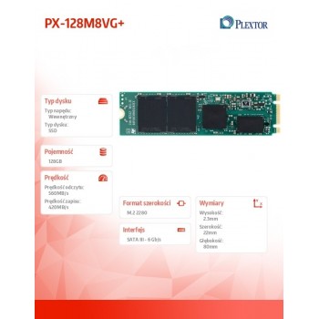 Dysk SSD M8VG+ 128GB M.2 2280 PX-128M8VG+