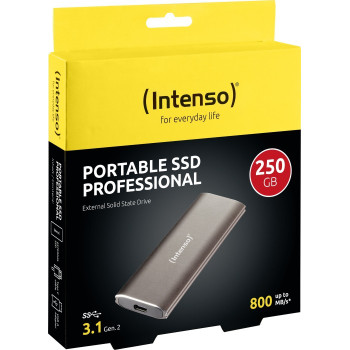 Intenso External SSD Professional 250 GB, external USB stick (brown, USB-C 3.2 Gen 2)
