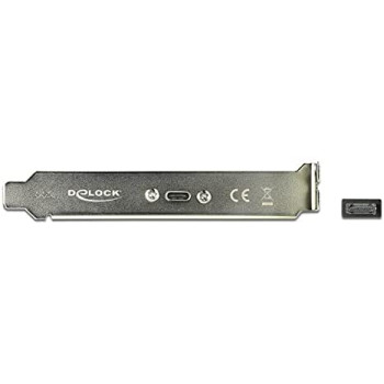 DeLOCK slot bracket with 1x USB Type-C port, adapter (black, 50cm)