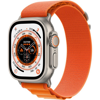 Apple Watch Ultra Smartwatch (orange, 49mm, Alpine Loop, Titanium Case, Cellular) MQFM3FD/A