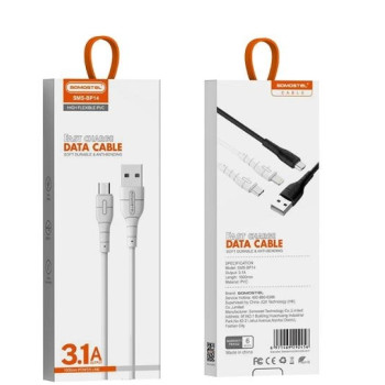 SOMOSTEL KABEL DO TELEFONU MICRO 1M 3.1A FAST CHARGING 3.1A SMS-BP14 WHITE