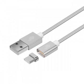 Kabel magnetyczny USB C - USB srebrny 1 m
