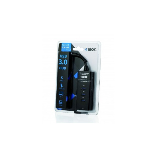 Hub IBOX USB 3.0 CZARNY 4-PORTY IUH3FB (4x USB 3.0, kolor czarny) Hub IBOX USB 3.0 CZARNY 4-PORTY IUH3FB (4x USB 3.0, kolor czarny)