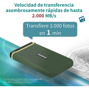 Transcend ESD380C 1 TB External SSD (olive green, USB-C 3.2 Gen 2 (10 Gbps))