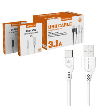 SOMOSTEL KABEL USB MICRO 3.1A CZARNY 3100MAH QUICK CHARGER QC 3.0 1M POWERLINE SMS-BT09MICRO