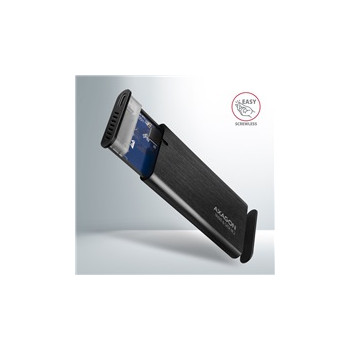 AXAGON EEM2-SB2, USB-C 3.2 Gen 2 - M.2 NVMe & SATA SSD metalowy RAW box, bezśrubowy, czarny