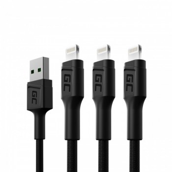 Kabel zestaw 3x GC Ray USB - Lightning 200 cm, LED