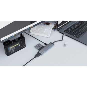 NATEC MULTIPORT FOWLER SLIM USB-C - HUB USB 3.0 X2, HDMI 4K, USB-C PD NMP-1984