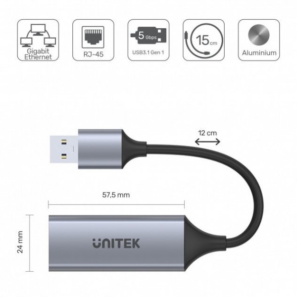 Adapter USB-A 3.1 GEN 1 RJ45, 1000 Mbps, U1309A