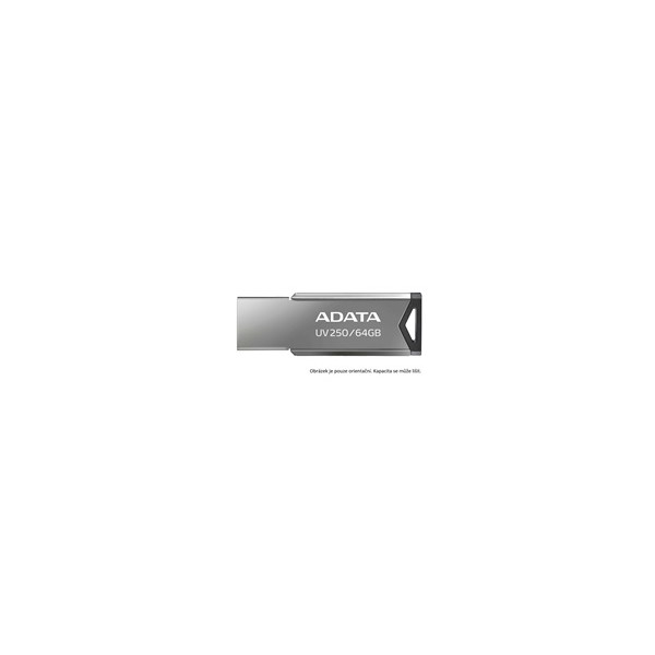 ADATA Flash Disk 128GB UV250, USB 3.2 Dash Drive, tmavě stříbrná ADATA Flash Disk 128GB UV250, USB 3.2 Dash Drive, tmavě stříbrná