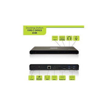 PORT dokovací stanice USB-C 9v1 3x4K, 2x Display Port, HDMI,3x USB, USB-C, Ethernet, jack