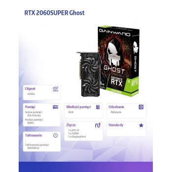Karta graficzna RTX 2060SUPER Ghost 8GB GDDR6 256BIT HDMI/DP/DVI