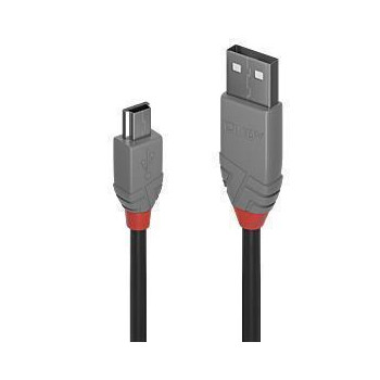 CABLE USB2 A TO MINI-B 0.5M/ANTHRA 36721 LINDY