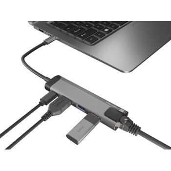 NATEC MULTIPORT FOWLER GO USB-C - HUB USB 3.0 X2, HDMI 4K, USB-C PD, RJ45 NMP-1985