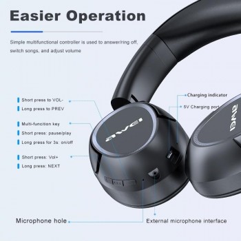 Słuchawki nauszne Bluetooth A770BL Czarne