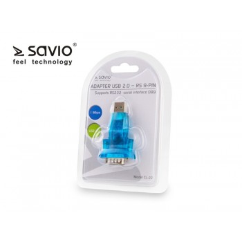 Adapter USB 2.0 do RS 9-pin + kabel USB SAVIO CL-22