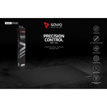Podkładka pod mysz gaming SAVIO Black Edition Precision Control XXL 1000x500x3mm, obszyta