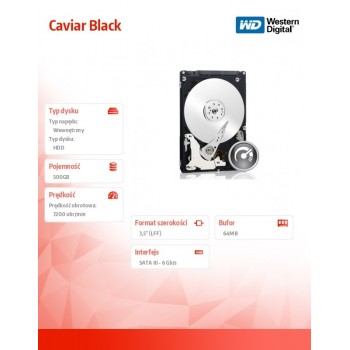 HDD Black 500GB 3,5'' 64MB SATAIII/7200rpm