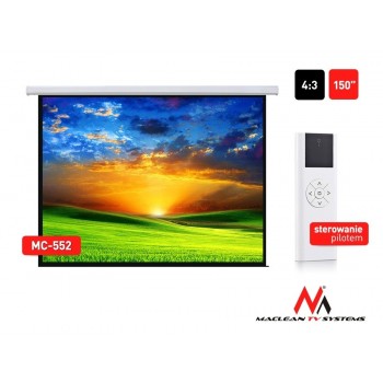 Ekran projekcyjny elektryczny MC-552 150 cali 300x220 4:3 ściana lub sufit