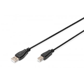 Kabel połączeniowy USB 2.0 HighSpeed Typ USB A/USB B M/M 1m Czarny