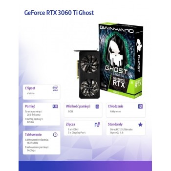 Karta graficzna GeForce RTX 3060 Ti GHOST 8GB GDDR6 256bit HDMI/3DP LHR