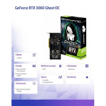 Karta graficzna GeForce RTX 3060 GHOST OC 12GB GDDR6 192bit HDMI/3DP