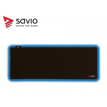 Podkładka pod mysz gaming SAVIO LED Edition Turbo Dynamic XL 900x400x3mm, krawędzie LED RGB, Obszyta