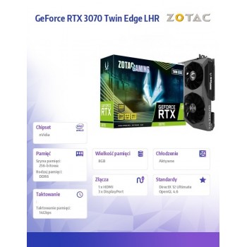 Karta graficzna GeForce RTX 3070 Twin Edge LHR 8GB GDDR6X 256bit 3DP/HDMI