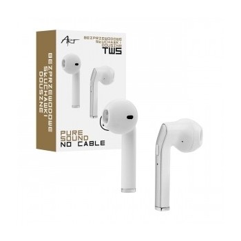 Słuchawki BT z mikrofonem TWS (microUSB) Białe/srebrne