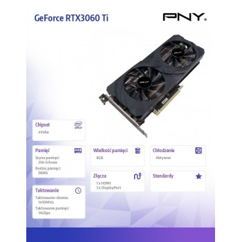 Karta graficzna GeForce RTX3060 Ti 8GB DUAL FAN LHR