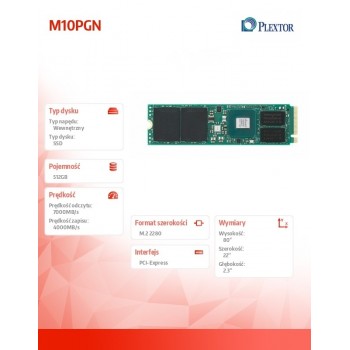 Dysk SSD PLX M10PGN 512GB M.2 2280 PCIe gen.4x4.0