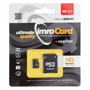Zestaw kart pamięci IMRO 4/16G ADP (16GB, Class 4, + adapter)