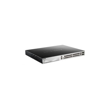 D-Link DGS-3130-30PS/E L3 Stackable Managed Gigabit PoE Switch, 24x PoE gigabit, 2x 10GBASE-T, 4x SFP+, 370W PoE