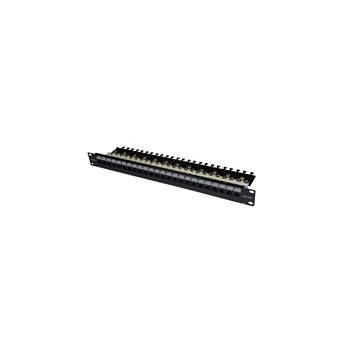 19" Patch panel LEXI-Net EXCLUSIVE 24port, UTP, 50µm, Cat6, duální svorkovnice, černý