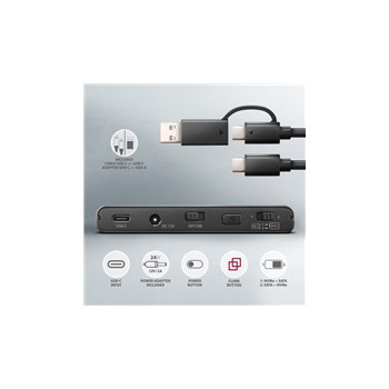 AXAGON ADSA-CC USB-C 10Gbps - NVMe M.2 SSD & SATA 2.5"/3.5" SSD/HDD CLONE MASTER 2 adapter