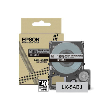 Epson C53S672087 taśmy do etykietowania Czarny na szarym LK