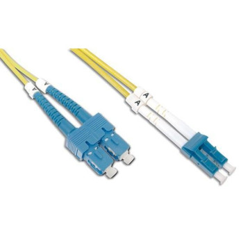 Techly 1m SC LC OS2 kabel optyczny Żółty