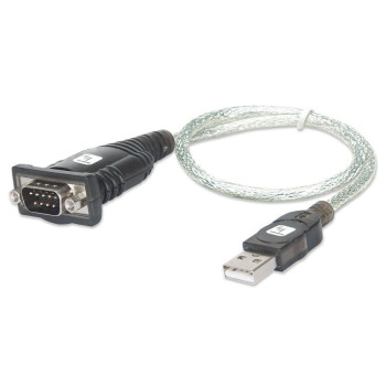Techly IDATA USB-SER-2T kabel równoległy Przezroczysty 0,45 m USB Typu-A DB-9