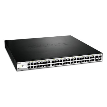 D-Link DGS-1210-52MP łącza sieciowe Zarządzany L2 Gigabit Ethernet (10 100 1000) Obsługa PoE 1U Czarny