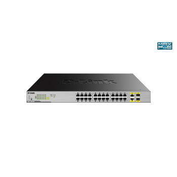 D-Link DGS-1026MP łącza sieciowe Nie zarządzany Gigabit Ethernet (10 100 1000) Obsługa PoE Czarny, Szary