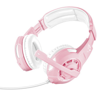Trust GXT 310P Radius Zestaw słuchawkowy Przewodowa Opaska na głowę Gaming Różowy, Biały