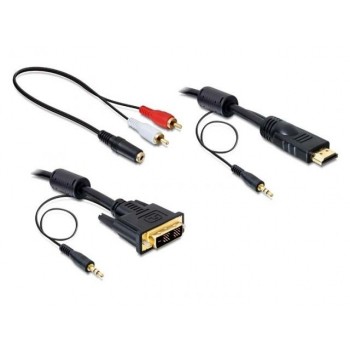 Kabel HDMI(M) - DVI-D(M)(18+1)+AUDIO(Jack 3,5mm) 2m