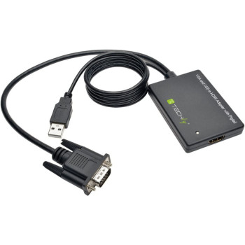 Techly IDATA HDMI-VGA3 adapter kablowy Czarny