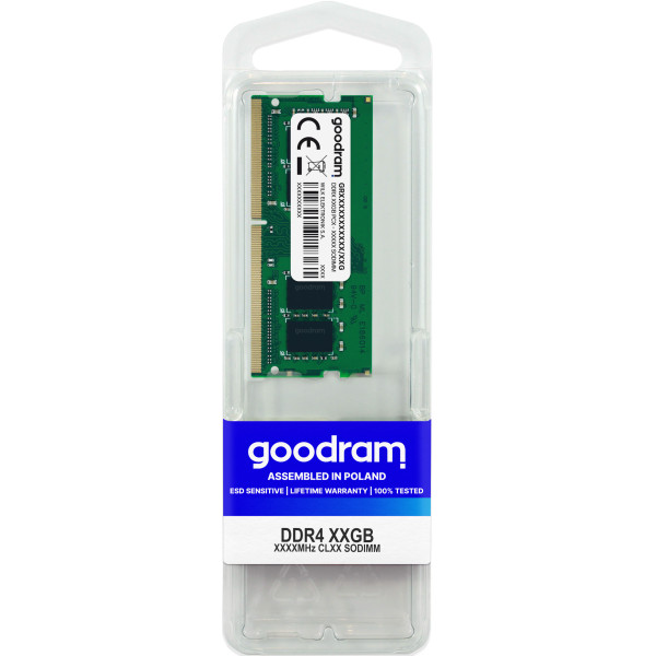 Goodram GR2666S464L19 16G moduł pamięci 16 GB 1 x 16 GB DDR4 2666 Mhz Goodram GR2666S464L19 16G moduł pamięci 16 GB 1 x 16 GB DDR4 2666 Mhz