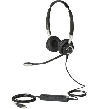 Jabra Biz 2400 II USB Duo CC MS Zestaw słuchawkowy Przewodowa Opaska na głowę Biuro centrum telefoniczne Czarny, Srebrny