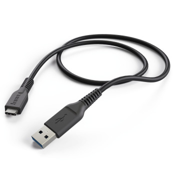 Hama 1m, USB-C USB3.0-A kabel USB USB 3.2 Gen 1 (3.1 Gen 1) USB C USB A Czarny