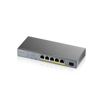Zyxel GS1350-6HP-EU0101F łącza sieciowe Zarządzany L2 Gigabit Ethernet (10 100 1000) Obsługa PoE Szary