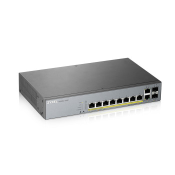 Zyxel GS1350-12HP-EU0101F łącza sieciowe Zarządzany L2 Gigabit Ethernet (10 100 1000) Obsługa PoE Szary